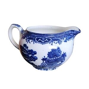 John Steventon & Sons Blue Willow Creamer 1920s-30s Made in England